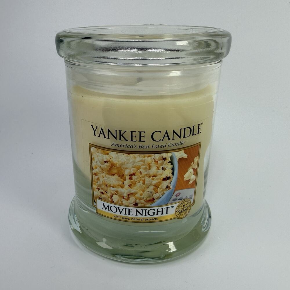 Yankee Candle Movie Night Collector’s Edition 8 oz Popcorn Pedestal Jar NEW
